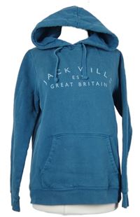 Dámská petrolejová mikina s nápisem a kapucí Jack Wills 