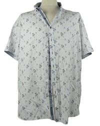 Pánská bílá kytičkovaná košile Bewley & Ritch vel. 3XL
