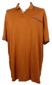 Pánské skořicové vzorované polo tričko Next vel. 3XL