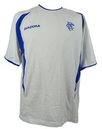 Pánske bielo-modré tričko s logom Diadora
