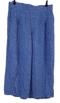 Dámske modro-čierne bodkované culottes nohavice M&S