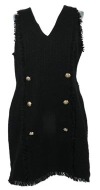 Dámske čierne pletené šaty s gombíky River Island