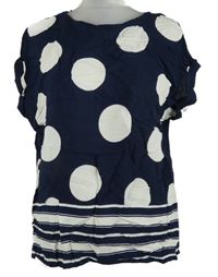 Dámská tmavomodro-bílá puntíkovaná halenka F&F