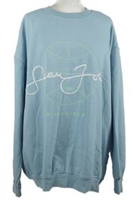 Dámska svetlomodrá oversized mikina s logom MissGuided