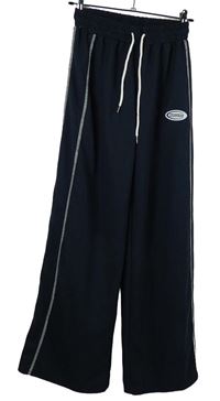 Dámske tmavomodré teplákové nohavice s pruhmi Shein