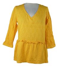 Dámská okrová vzorovaná peplum halenka George 