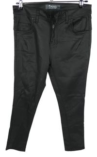 Dámske čierne koženkové skinny nohavice Multiblu