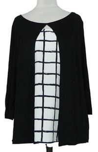 Dámske čierno-biele kockované tričko Alba Moda