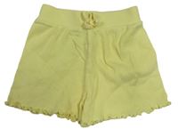 Žlté rebrované bavlnené kraťasy Primark