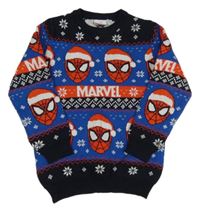 Čierno-modrý sveter so Spidermany Marvel