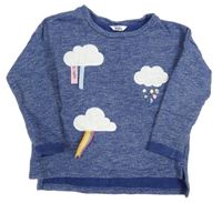 Tmavomodrá melírovaná mikina s mráčikmi M&Co.