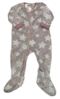 Vínový chlupatý overal s hvězdičkami Next