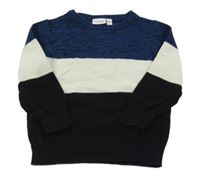 Modro-bielo-čierny sveter Name it