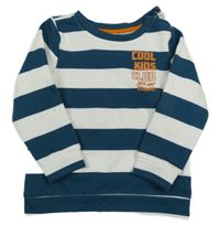 Smaragdovo-biela pruhovaná mikina s nápisom Dopodopo