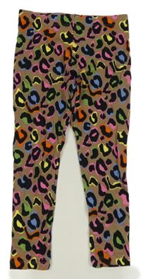 Hnědé legíny s barevnými flíčky Next