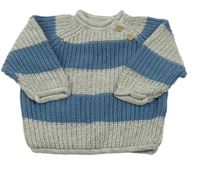 Modro-sivý pruhovaný sveter