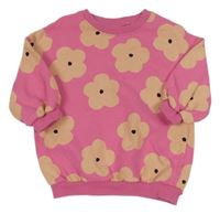 Růžová květinová oversize mikina Next