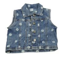 Modrá rifľová kvetinová vesta Topomini