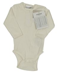 Nové - Bílé žebrované body s knoflíčky Ergee