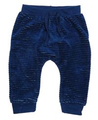 Tmavomodré rebrované zamatové nohavice Ergee