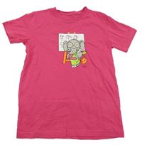 Tmavoružové tričko so slonom