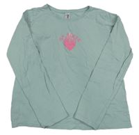 Mintové tričko so srdcem Page one young