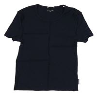 Tmavomodré žebrované tričko Tom Tailor