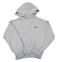 Sivá melírovaná mikina s logom a kapucňou H&M