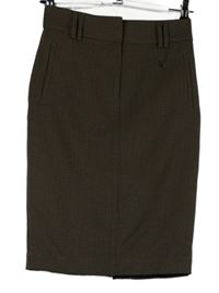 Dámská béžovo-černo-červená vzorovaná pouzdrová sukně M&S