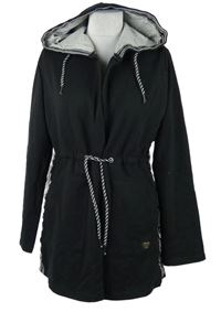 Dámský černý teplákový cardigan s kapucí Multiblu