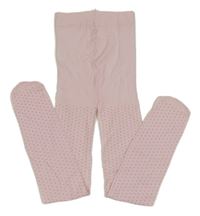 Světlerůžové punčocháče se třpytivými puntíky