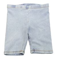 Světlemodré elastické riflové kraťasy H&M