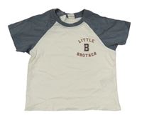 Bílo-šedé tričko s nápisem H&M
