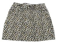 Smetanovo-čierna leopardí rifľová sukňa M&S