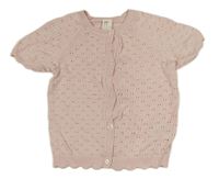 Svetloružová pletená vesta s dírkovaným vzorom H&M