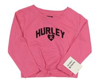 Ružové tričko s logom a uzlom Hurley