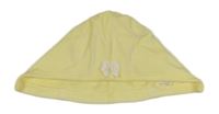 Citronová zamatová čapica s mašličkou