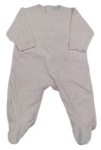 Svetloružový zamatový overal s vyšitým medvedíkom