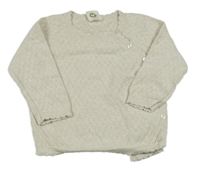 Béžový perforovaný prepínaci sveter