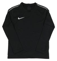 Čierne funkčné športové tričko s logom Nike