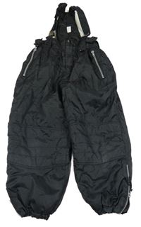 Černé šusťákové laclové oteplovačky