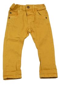 Horčicové plátenné nohavice Next