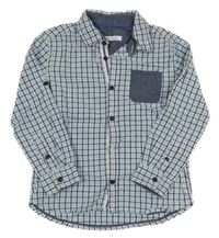 Světle-tmavomodro-bílá kostkovaná košile Okaidi