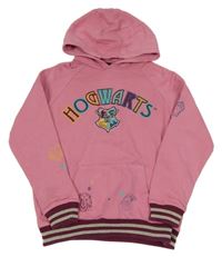 Růžová mikina s nápisem a kapucí - Harry Potter M&S