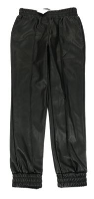 Nové - čierne cuff koženkové nohavice PRIMARK