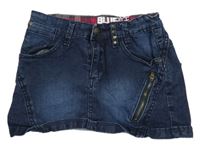 Tmavomodrá rifľová sukňa so zipsom