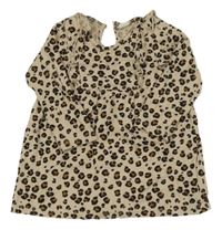 Béžové leopardí šaty s volánikmi H&M
