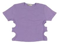 Lila rebrované crop tričko C&A