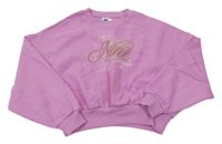 Světlefialová oversize mikina s potiskem Nike