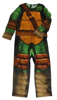Kostým - Zeleno-hnědo-oranžový overal - Želva Ninja George